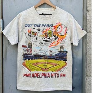 Heavy Slime Philadelphia hits ‘em out the park Phillies shirt sz S new s…